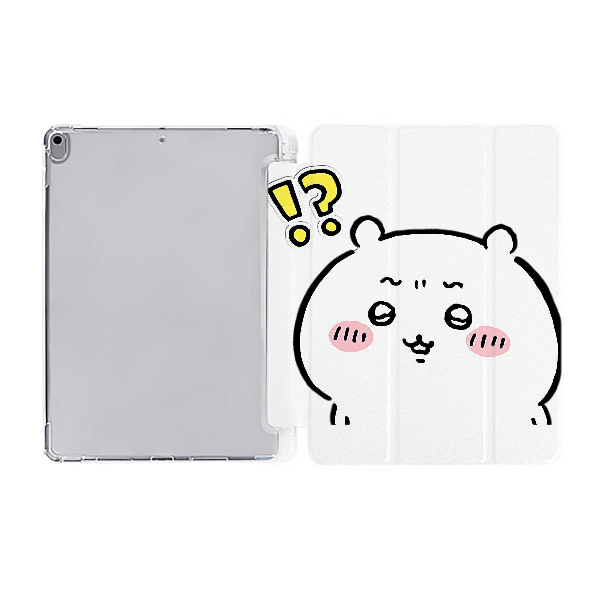 （画像用） ちいかわ ちいかわ Chii-kawa chiikawa IPad ケース ペン収納付き 三つ折りスタンド PUレザー×シリコン 対応機種9.5/10.5/10.9インチ